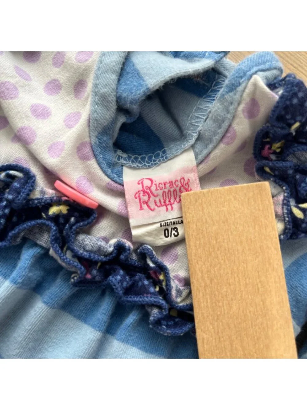 Ricrac & Ruffles Long Sleeve Rompers Baby 0/3 Mos